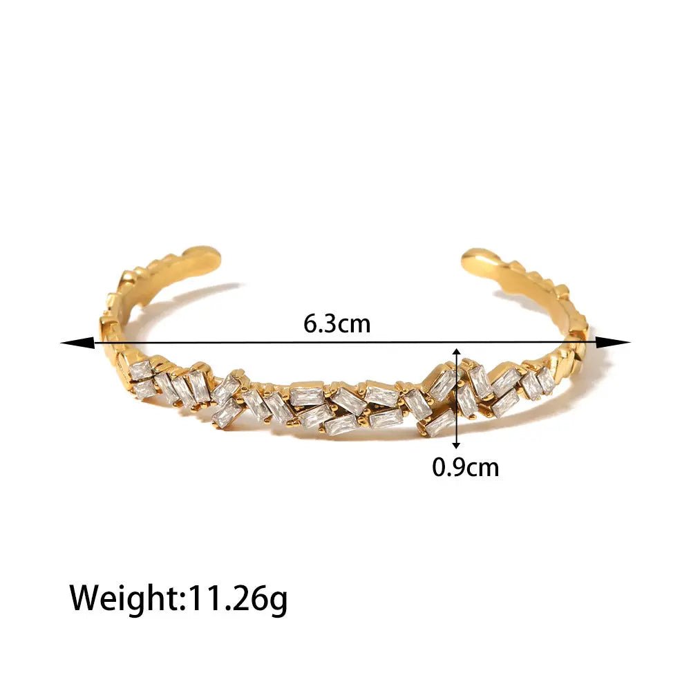 BEARWOLF | Elegante vergoldete Goldarmband mit Zirkonia