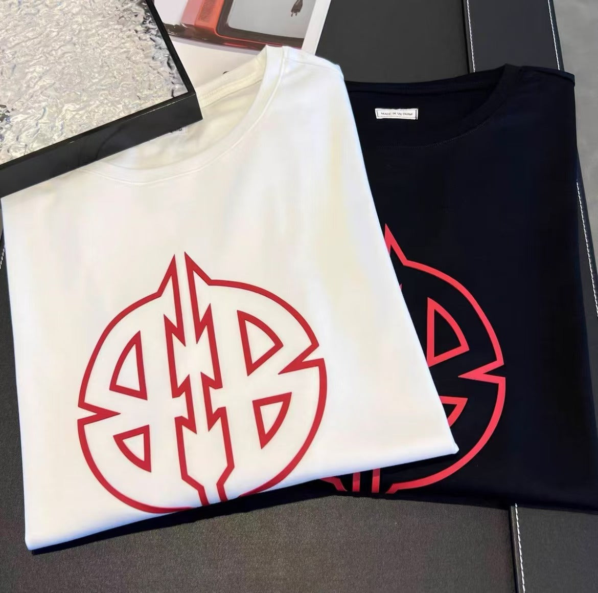 BEARWOLF | Wasserweichseide leichte Baumwollbasis Rundhalsausschnitt Langarm T-Shirt