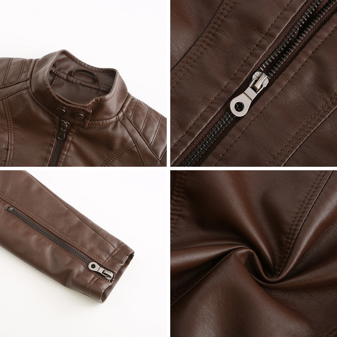 BEARWOLF | Stilvolle Gesteppte Lederjacke Mit Reißverschluss