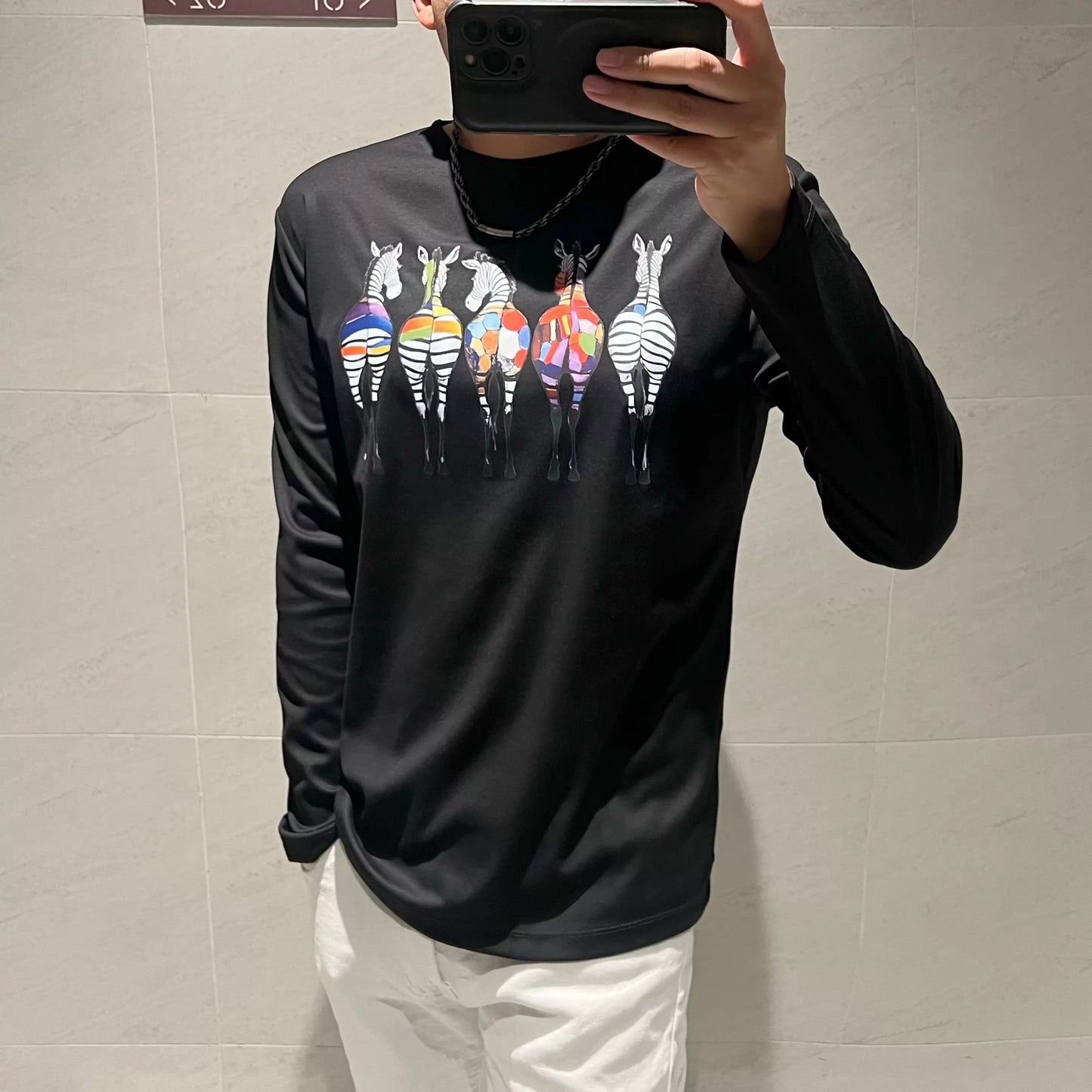 BEARWOLF | Wasser-weiche Baumwolle Langarmshirt Seidener Rundhalsausschnitt