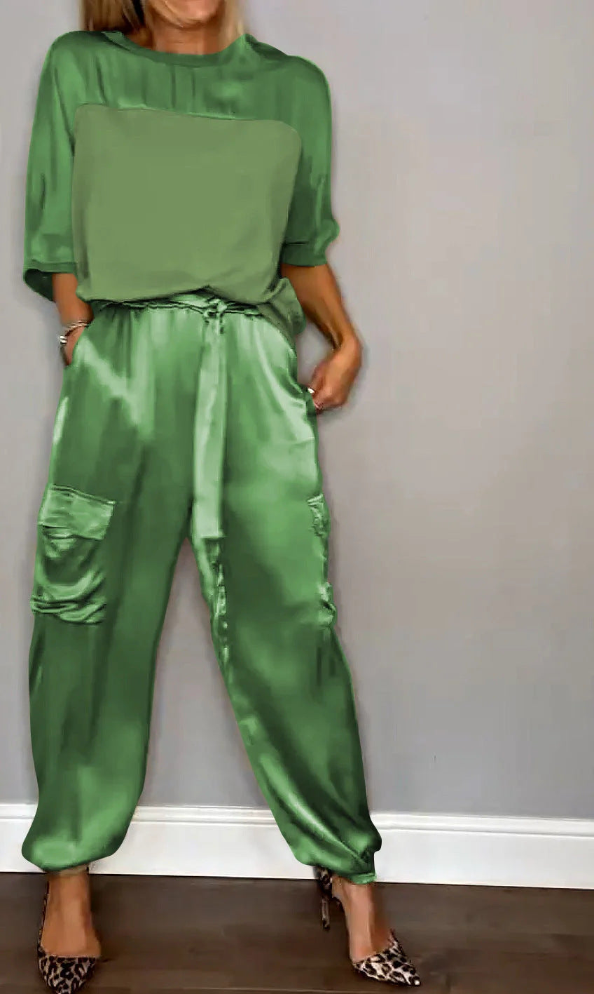 BEARWOLF | Satin Top- und Hosen-Set