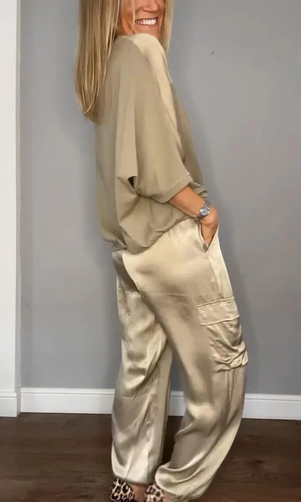 BEARWOLF | Satin Top- und Hosen-Set
