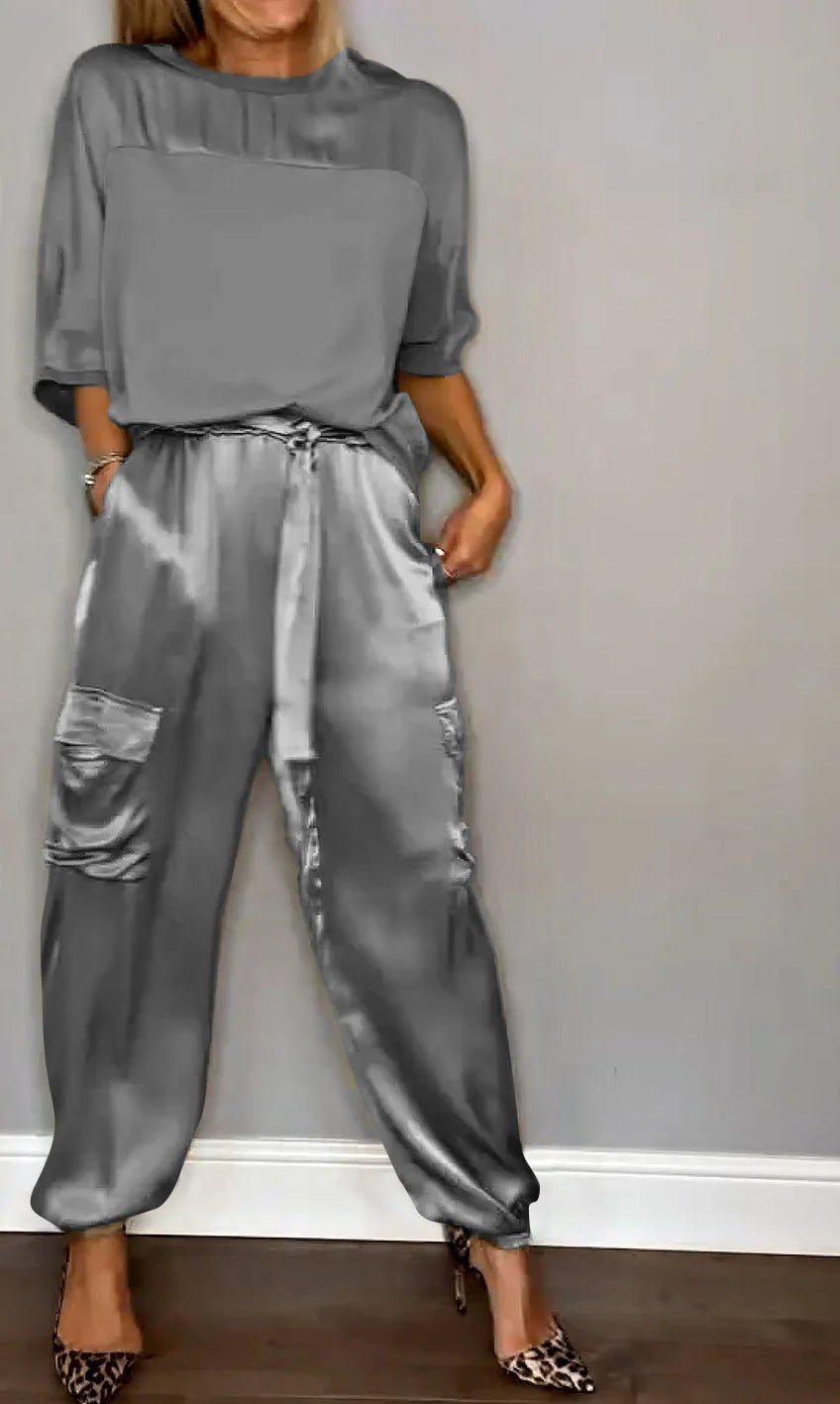 BEARWOLF | Satin Top- und Hosen-Set