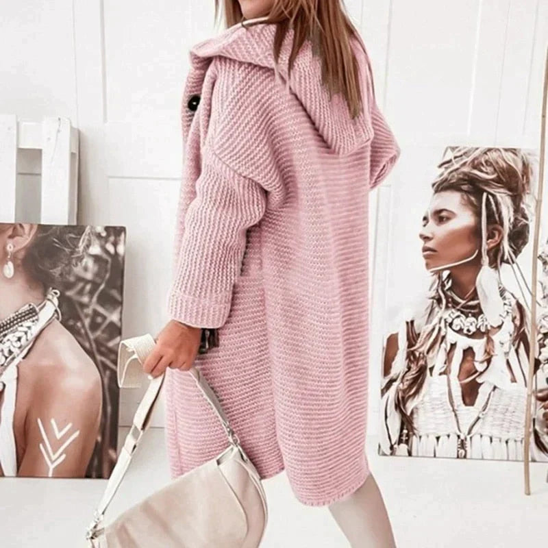 BEARWOLF - Lange warme Strickjacke mit Kapuze