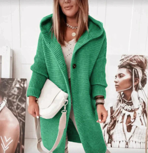 BEARWOLF - Lange warme Strickjacke mit Kapuze