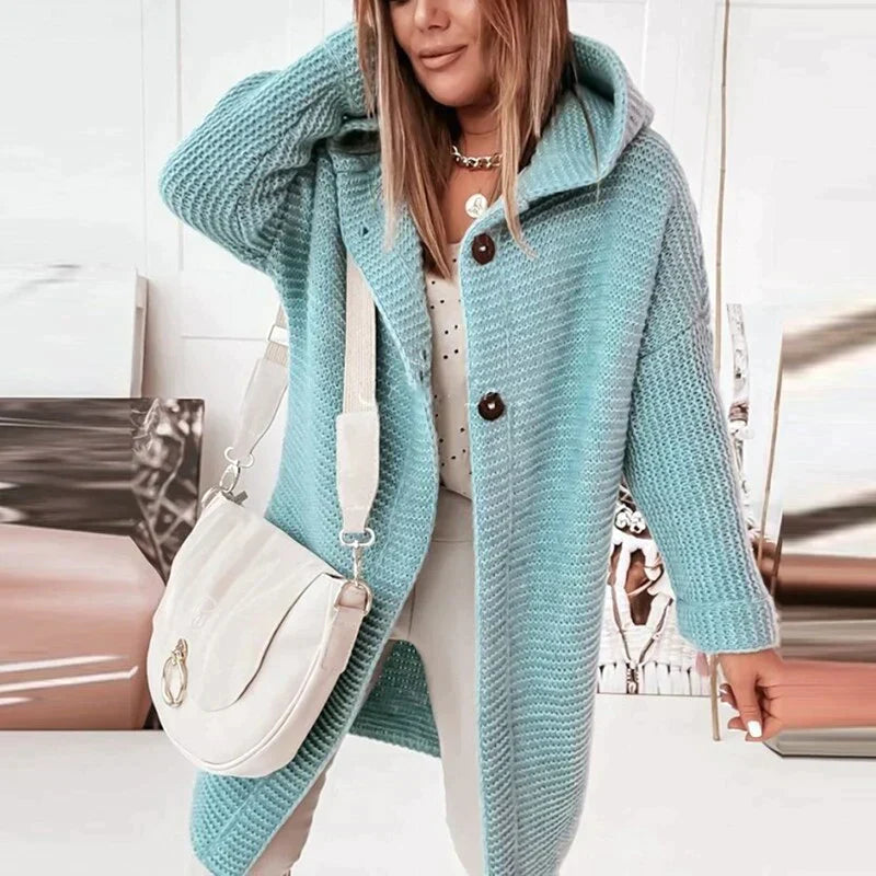 BEARWOLF - Lange warme Strickjacke mit Kapuze