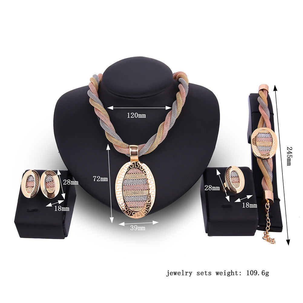 BEARWOLF-teiliges Set Halskette, Ohrringe und Armbänder