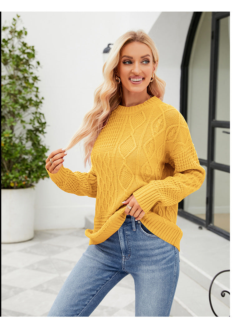 BEARWOLF | Einfarbiger, verdrehter Strickpullover