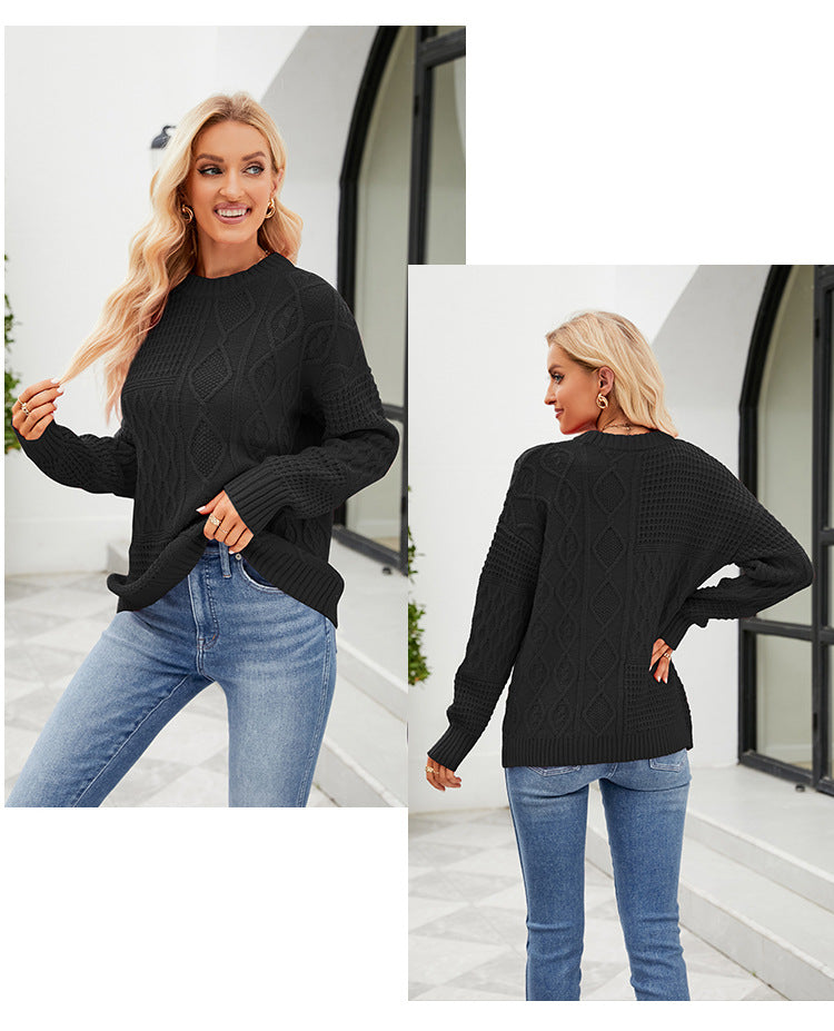 BEARWOLF | Einfarbiger, verdrehter Strickpullover