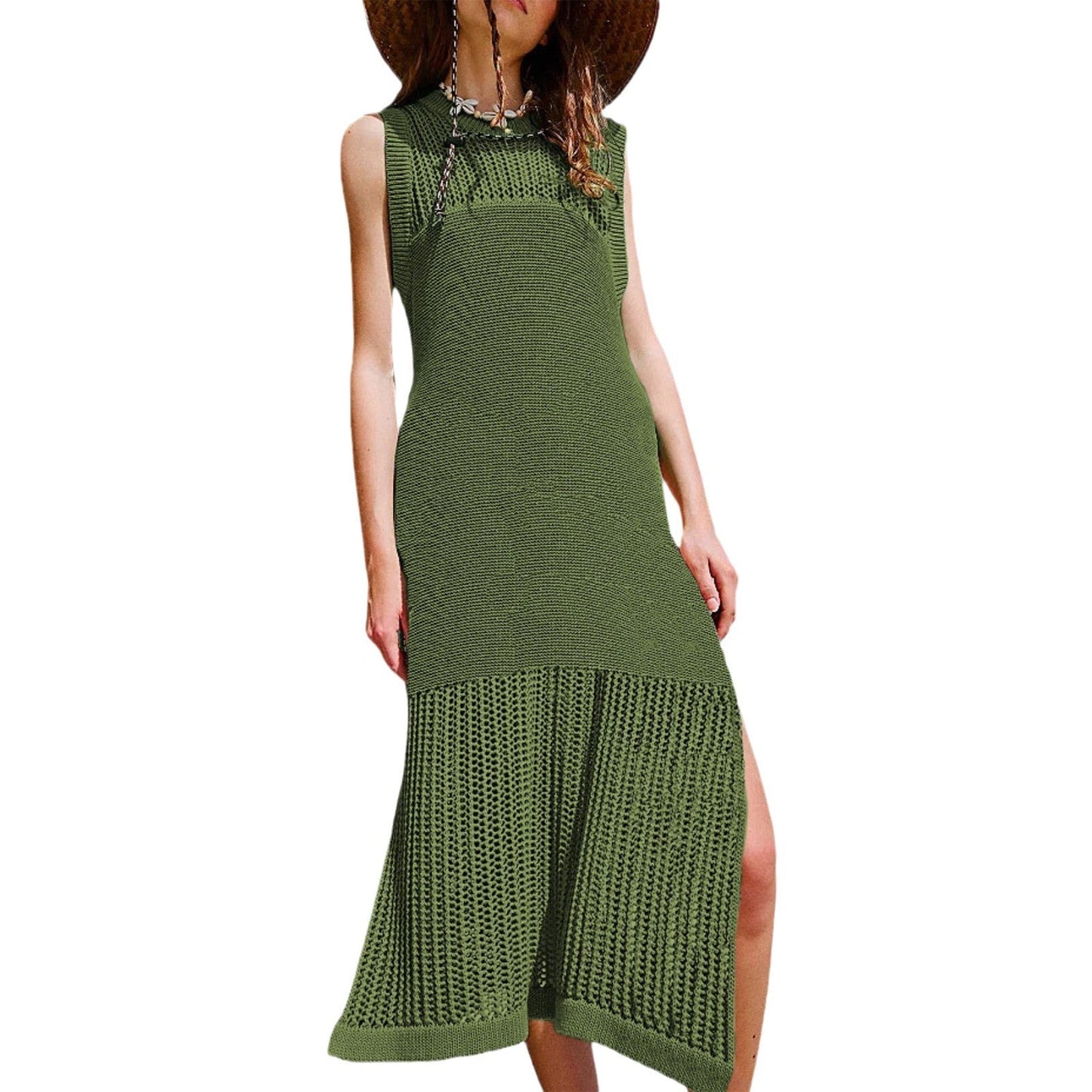 BEARWOLF | Frühling Sommer Hohle Strick Weste Kleid