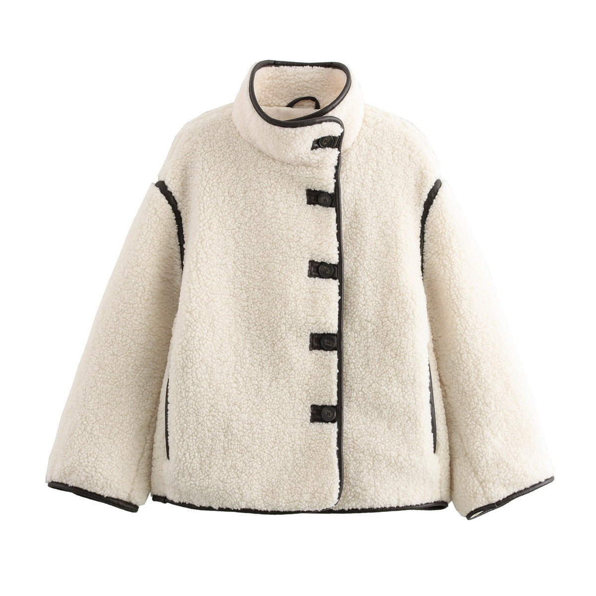 BEARWOLF | Lässiger Langarm Teddy Fleece Mantel