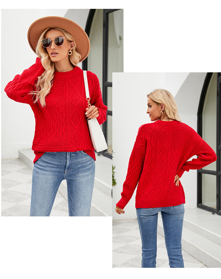 BEARWOLF | Einfarbiger, verdrehter Strickpullover