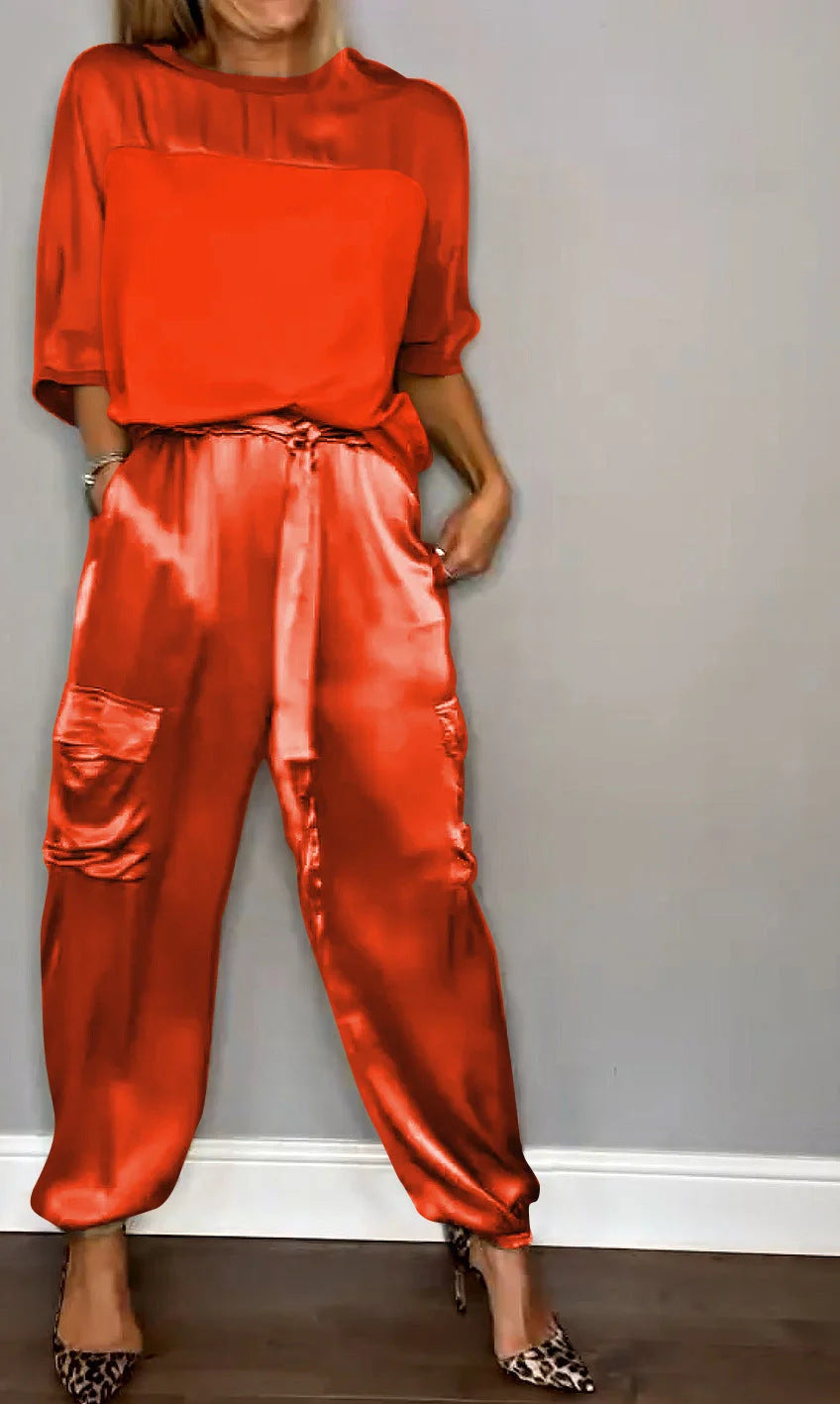 BEARWOLF | Satin Top- und Hosen-Set