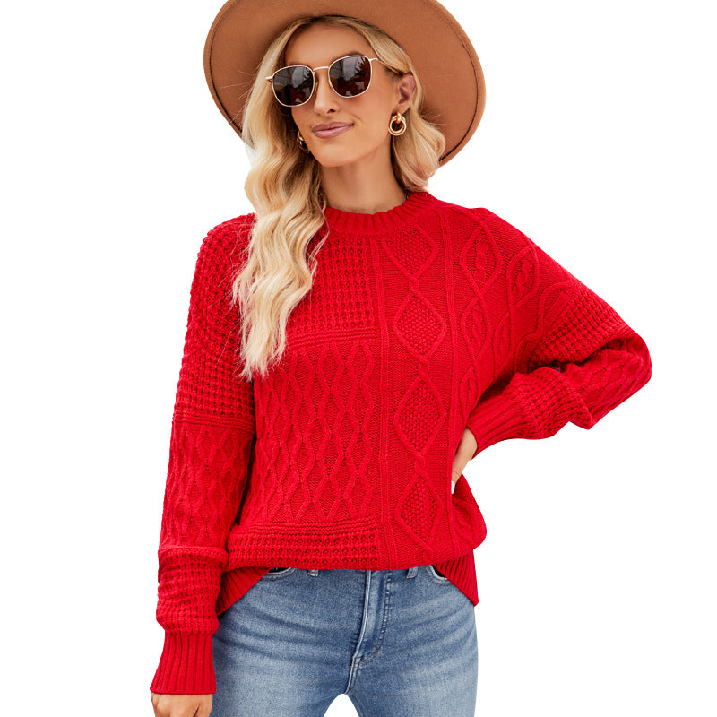 BEARWOLF | Einfarbiger, verdrehter Strickpullover