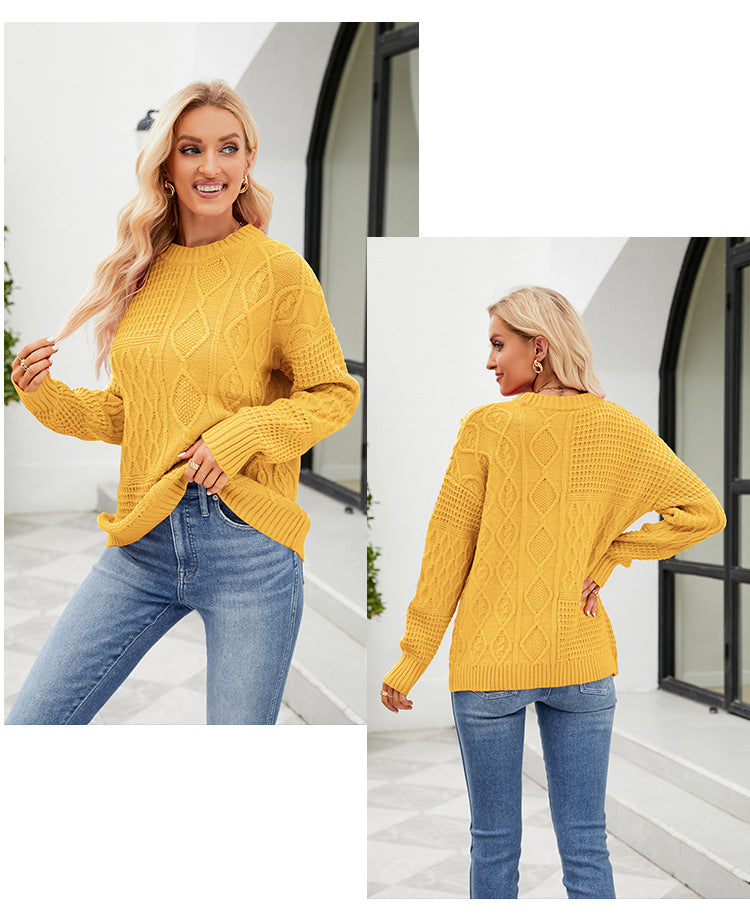 BEARWOLF | Einfarbiger, verdrehter Strickpullover