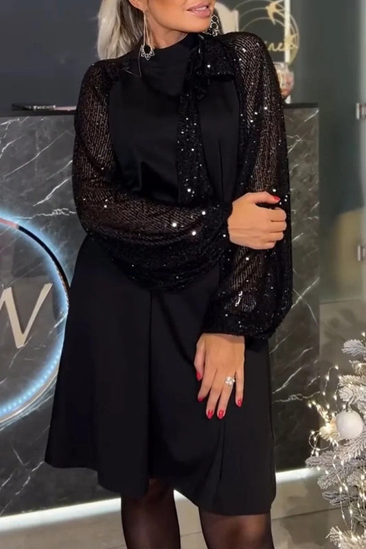 BEARWOLF | Gespaltener Pailletten-Krawattenkleid