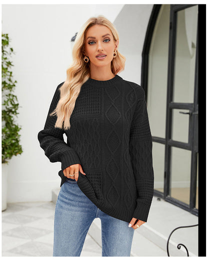 BEARWOLF | Einfarbiger, verdrehter Strickpullover