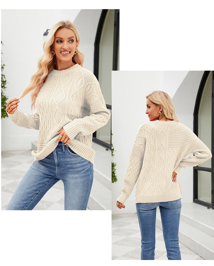 BEARWOLF | Einfarbiger, verdrehter Strickpullover