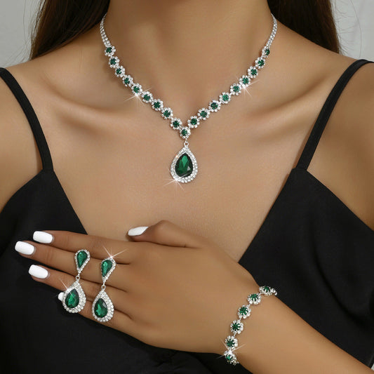 BEARWOLF - Galvanisiertes Strass-Schmuckset