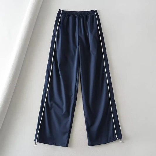 BEARWOLF Großzügige Cargo-Hose | Damen Kordelzug Elastischer Niedriger Bund Parachute Hose