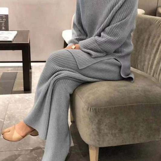 BEARWOLF | delige Strickset - trendiges graues Damenoutfit für Entspannung und Freizeit