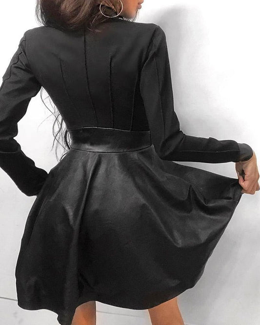 BEARWOLF Leder-Reißverschluss Minikleid